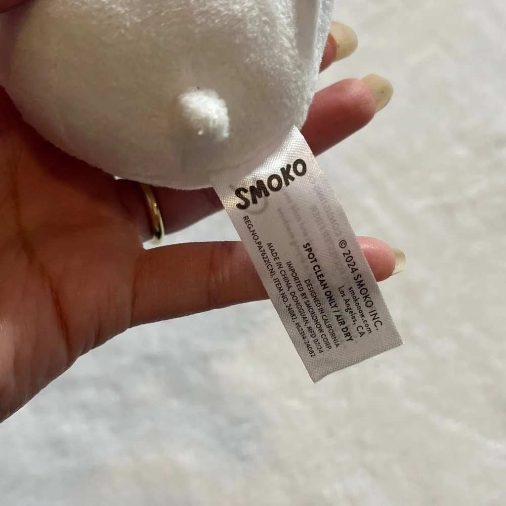 Smoko White snowman with smokeePlush Keychain with Hat - Picture 2 of 9